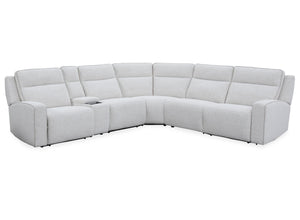 Lancaster features a zero-gravity power recline, adjustable power headrest, stylish track arms, and deep seats offering plush support. Its built-in USB and USB-C chargers make it easy to charge devices. The tilting console includes hidden cupholders, a wi