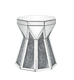 The Noralie End Table is the perfect centerpiece for any social gathering. It-'s mirrored table top works perfectly with the sparkling faux diamond inlay of the pedestal table base. With stunning design details, this unique accent piece complements a wide