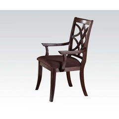 KD, Padded SEAT: D-Brown MFB Cushion Wooden BACK: Overlapped Diamond & X Back Design Wooden Leg: Flared (Front Legs: Fluted) Foam Density: D20<br/><br/><b>Product Features</b><ul><li>Case: 2Pc/1Ctn</li><li>Finish: Brown Microfiber & Dark Walnut</li><li>St