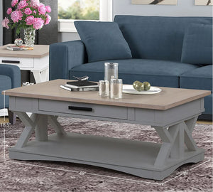 Americana Modern - Cocktail Table With 2 Chairside Tables - Dove