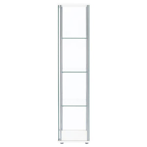 Bellatrix - 4-Shelf Clear Glass Curio Cabinet - White