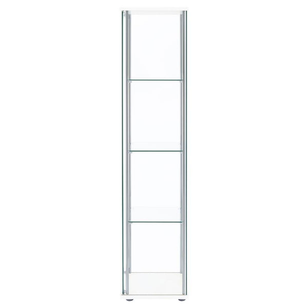 Bellatrix - 4-Shelf Clear Glass Curio Cabinet - White
