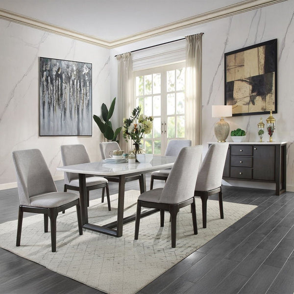 Madan - Side Chair (Set of 2) - Light Gray Linen & Gray Oak