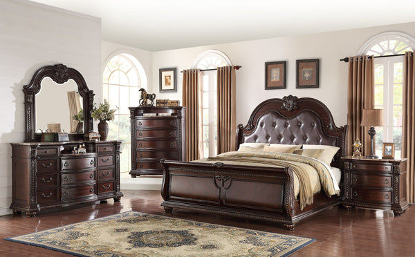 Step into a world where classic elegance meets timeless design with our exquisite bedroom collection. Designed for those who covet regal charm and functionality, this suite features rich, deep wood tones that evoke the grandeur of an aristocratic estate. 