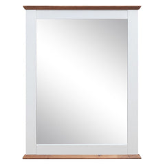 Mirror 3mm â€¢ NO Storage â€¢ Shape: Rectangular â€¢ Orientation: Vertical (Portrait) â€¢ Wooden Frame (Contrast Top Trim)<br/><br/><b>Product Features</b><ul><li>Case: 1Pc/1Ctn</li><li>Finish: White & Oak</li><li>Style: Nautical, Coastal</li><li>Material