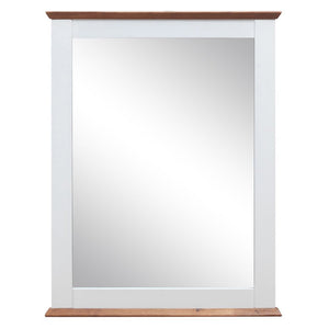Mirror 3mm â€¢ NO Storage â€¢ Shape: Rectangular â€¢ Orientation: Vertical (Portrait) â€¢ Wooden Frame (Contrast Top Trim)<br/><br/><b>Product Features</b><ul><li>Case: 1Pc/1Ctn</li><li>Finish: White & Oak</li><li>Style: Nautical, Coastal</li><li>Material