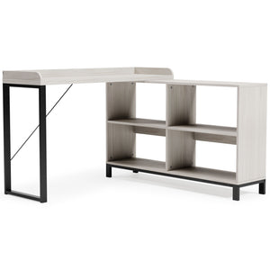 Love an urban farmhouse aesthetic? Make it work to your advantage with this L-desk. A simply striking choice in home office furniture, it has an unmistakably fresh feel thanks to a whitewashed finish and black metal frame. Attached to this casually chic d