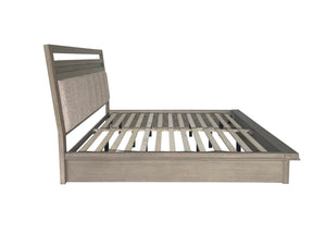 Pure Modern - Bedroom Queen Platform Bed 2 Nightstands Dresser With Mirror And Chest - Moonstone