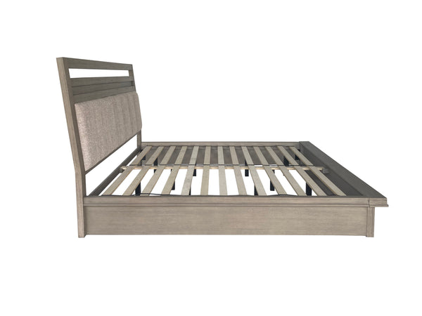 Pure Modern - Bedroom King Platform Bed 2 Nightstands Dresser With Mirror And Chest - Moonstone