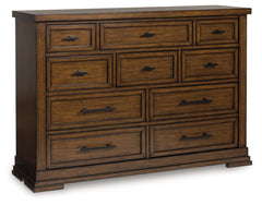 Style, simplicity and charm are hallmarks of this dresser. Created with casual spaces in mind, it has the versatility to suit styles from craftsman to modern farmhouse. The rich brown finish aligns with your refined-meets-relaxed approach to everyday styl