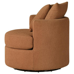 Debbie - Upholstered Swivel Accent Chair - Burnt Orange
