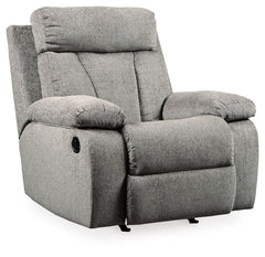 The Mitchiner rocker recliner is the ideal seat for one. This recliner is plush in all the right places, and will support you for longer than you can binge watch your favorite TV show. The neutral upholstery begs for a patterned throw pillow and some of y