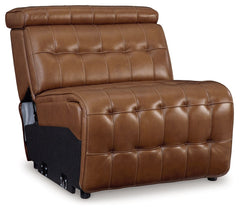 This armless chair is made with a combination of 100% top grain leather and faux leather upholstery. Pairs with other items in the series to make a sectional.<br><br><b>Additional Dimensions</b><br><ul><li>Adjustable height (max): 42.38-"</li><li>Adjustab