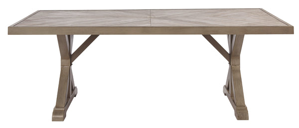  the high-style/low maintenance table charms with X-leg farmhouse styling