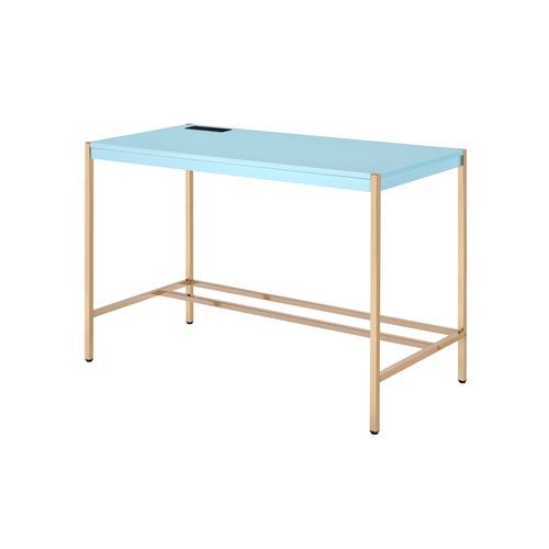Midriaks - Writing Desk - Baby Blue & Gold Finish