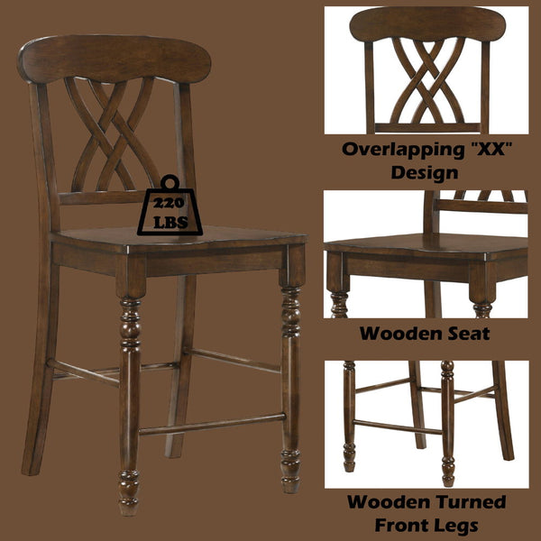 Dylan - Counter Height Chair (Set of 2) - Walnut Finish