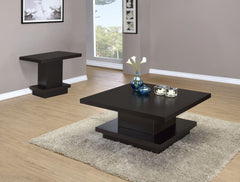 Reston - 2 Piece Square Coffee And End Table Set - Cappuccino