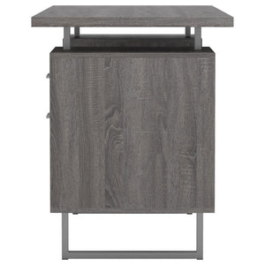 Lawtey - 2-Drawer Office Computer Desk - Weathered Gray