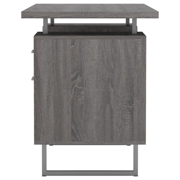 Lawtey - 2-Drawer Office Computer Desk - Weathered Gray