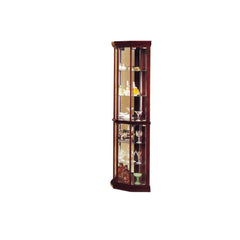 The Huxley cherry curio is a great accent piece for your room as it is an elegant combination of old world charm and contemporary design. Featuring glass doors, mirrored back, glass shelves, it is an exceptional way to showcase your treasured collectibles
