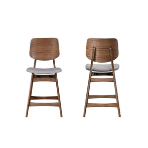 Oscar - Counter Chair With Cushion (Set of 2) - Walnut / Dark Gray