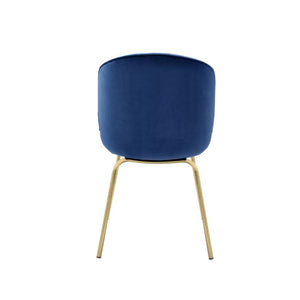 Chuchip - Side Chair (Set of 2) - Blue Velvet & Gold