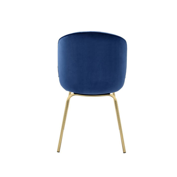 Chuchip - Side Chair (Set of 2) - Blue Velvet & Gold