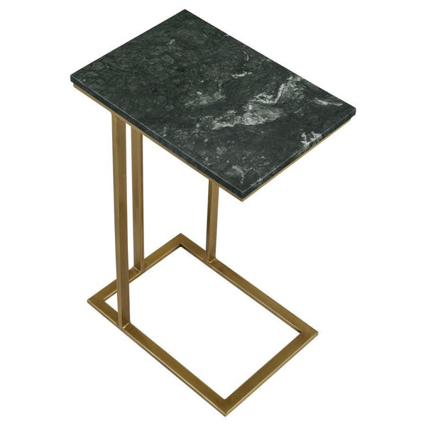 Vicente - Marble Top C-Shaped Sofa Side Table - Green