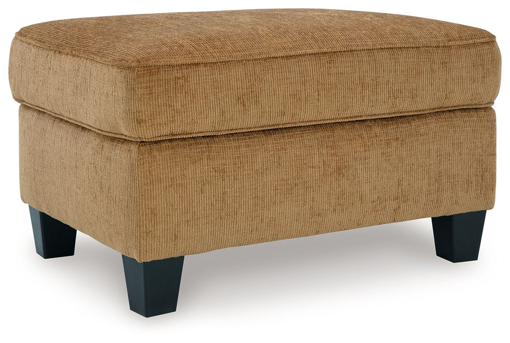 Thereâ€™s something about this ottoman thatâ€™s so easy to appreciate. Maybe itâ€™s the plush upholstery and comforting earthy tone, eager to support your quest for total relaxation. Perhaps it-'s the modern flair of its simple lines and tapered accent le