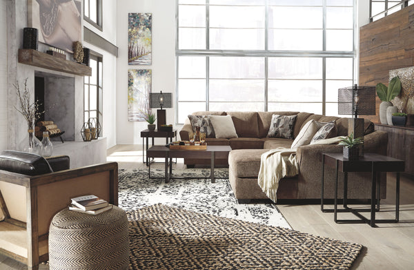  contemporary lines and a highly textural upholstery for a warm