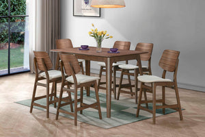 Oscar - Counter Table & 6 Chairs - Walnut