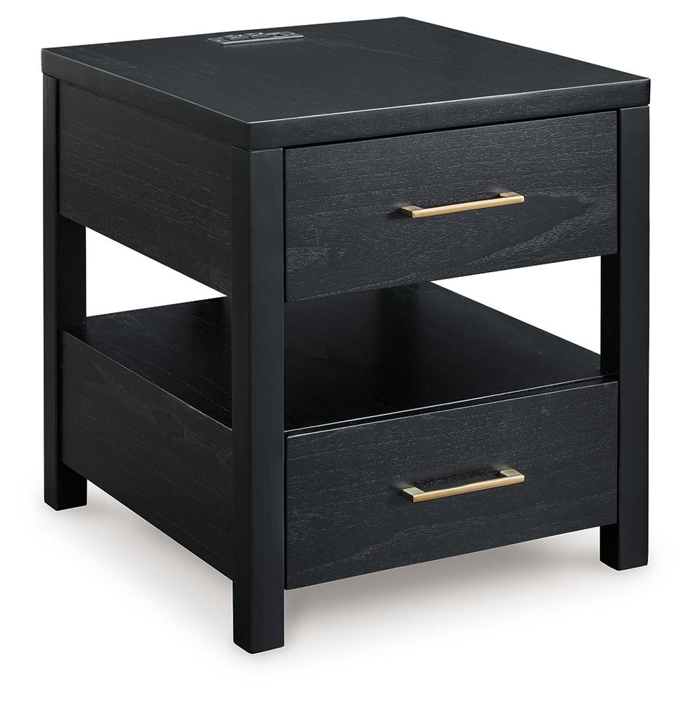 If you are a lover of simplicity, this end table is the perfect choice. Its black finish, casual contemporary design and spacious storage capacity provide functional style wherever itâ€™s displayed. And with conveniently located USB charging ports, this t