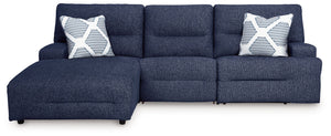 Acklen Place - Navy - 3-Piece Power Reclining Sectional With LAF Power Reclining Back Chaise