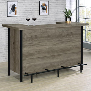  appointed in a gray driftwood-inspired finish with distinctive metal details throughout. Perfect for holding and organizing barware