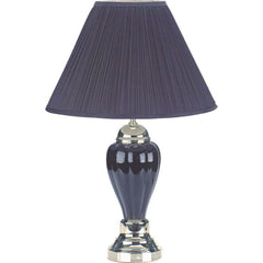 The ACME Black Table lamp is the perfect accent to any room. This 27-inch-high ceramic base table lamp features an elegant look with a matching black cone shaped tapered shade to complete the beautiful style of the lamp. Light Bulb NOT Included.<br/><br/>