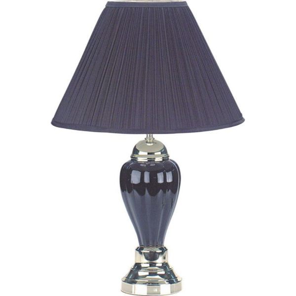 The ACME Black Table lamp is the perfect accent to any room. This 27-inch-high ceramic base table lamp features an elegant look with a matching black cone shaped tapered shade to complete the beautiful style of the lamp. Light Bulb NOT Included.<br/><br/>