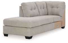 This left-arm facing corner chaise is made with polyester upholstery. Pairs with other items in the series to make a sectional.<br><br><b>Additional Dimensions</b><br><ul><li>Arm height: 25-"</li><li>Seat depth: 74-"</li><li>Seat height: 20-"</li><li>Top 