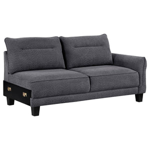 Caspian - Upholstered Curved Arm Chaise Sectional Sofa - Gray