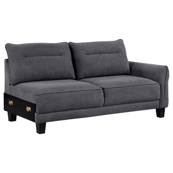 Caspian - Upholstered Curved Arm Chaise Sectional Sofa - Gray
