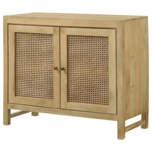 Zamora - 2-Door Wood Accent Cabinet With Woven Cane - Natural