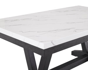 Vance - 6 Piece Dining Room Set With 4 Wing Dining Chairs & Bench - White / Gray