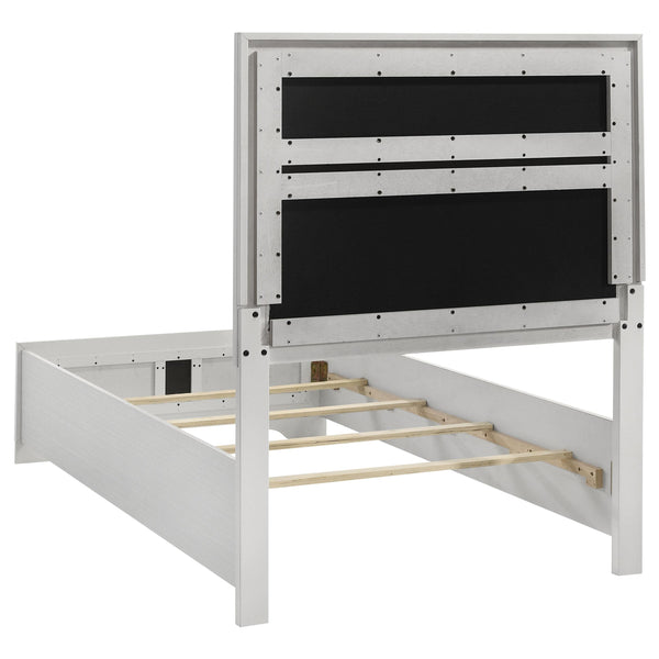 Miranda 54-inch Upholstered Twin Panel Bed White