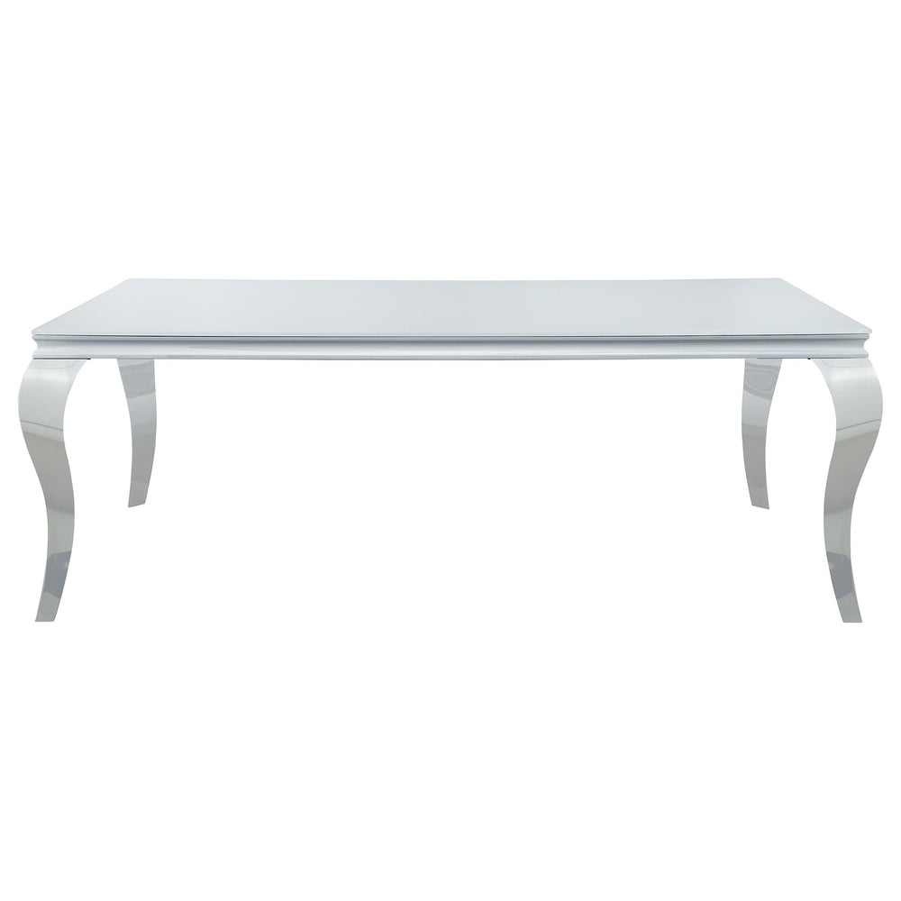 Carone 5-piece 81-inch Rectangular White Glass Dining Set Teal