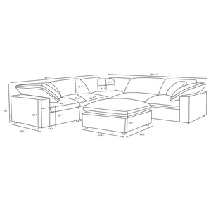 Raleigh 6-piece Boucle Upholstered Modular Sectional Ivory