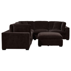 Lakeview 5-piece Upholstered Modular Sectional Chocolate