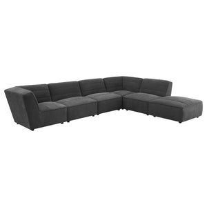 Sunny - Square Upholstered Ottoman - Dark Charcoal