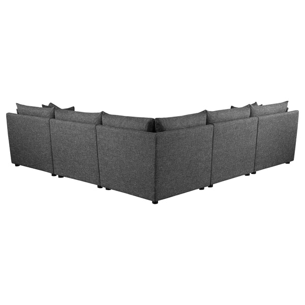 Sasha 5-piece Upholstered Modular Sectional Barely Black
