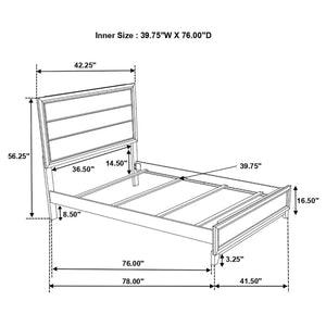 Watson Wood Twin Panel Bed Grey Oak