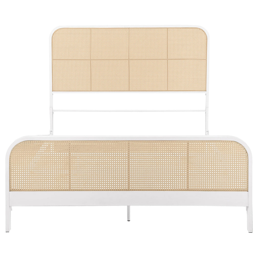 Lanewood Open Cane Webbing Metal Eastern King Bed White