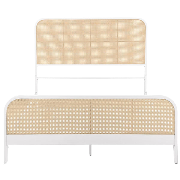 Lanewood Open Cane Webbing Metal Eastern King Bed White
